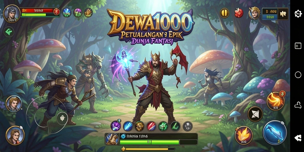 Tangkapan layar DEWA1000 menampilkan aksi seru dalam petualangan epik.