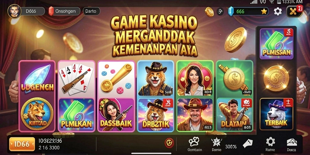 Tampilan gameplay kasino yang menarik dan interaktif dalam ID66.