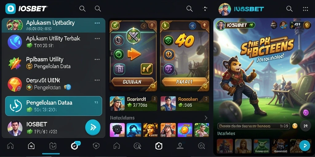 Tampilan antarmuka aplikasi IOSBET yang sederhana dan fungsional.