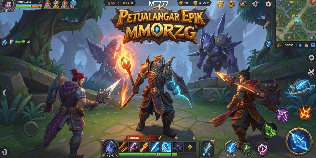 Tampilan gameplay MT777 yang epik dalam dunia MMORPG.