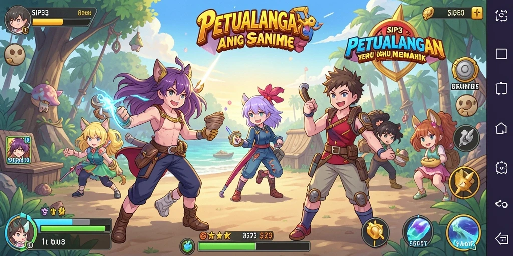 Gameplay SIP33 yang penuh warna dengan karakter Anime.