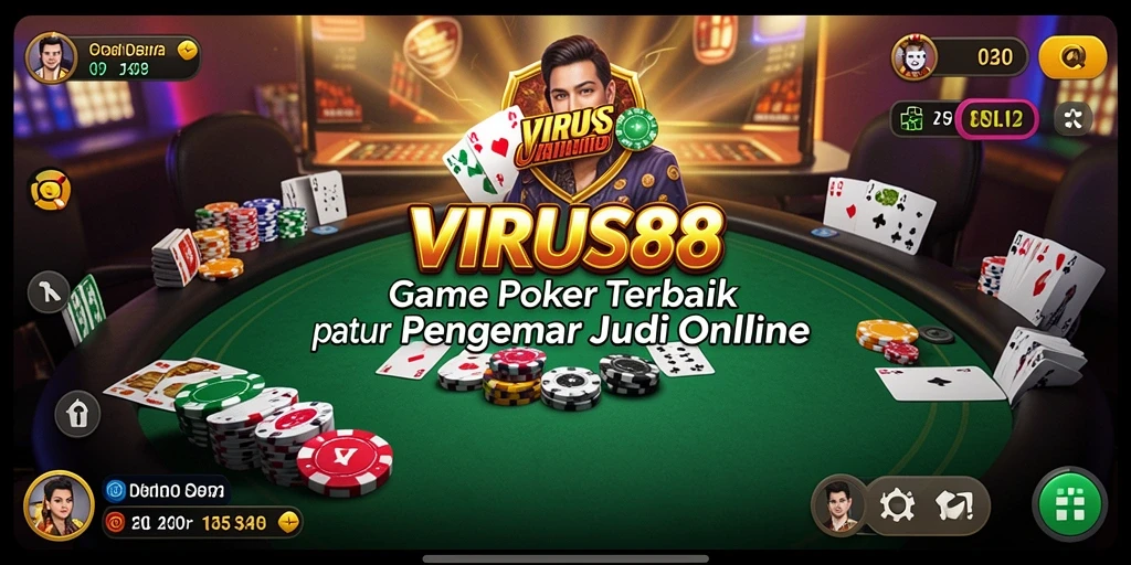 Tangkapan layar menunjukkan gameplay poker yang mendebarkan di VIRUS88.