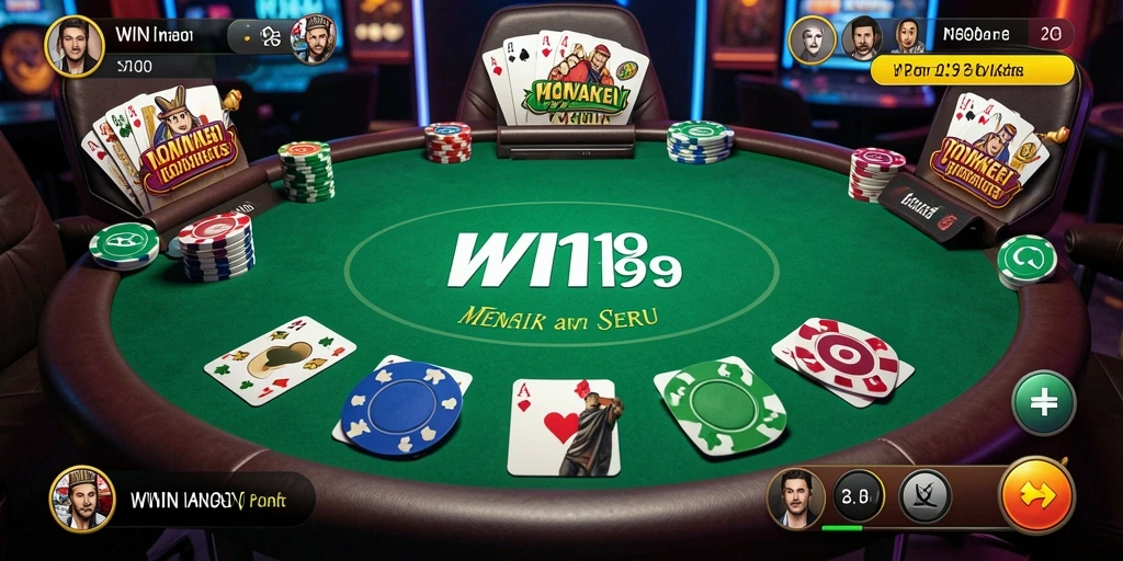 Tampilan gameplay Poker yang seru dan menegangkan di WIN199.